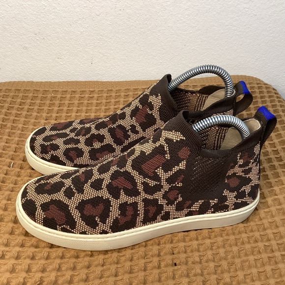 Rothy's The Chelsea High Top Sneaker Women's Sz 7 Cheetah Animal Print - Picture 1 of 8